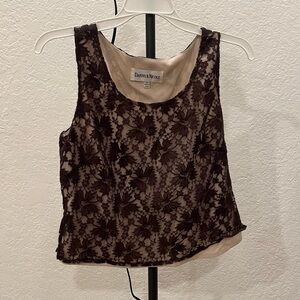 Vintage Danny & Nicole Layered Non-See Through Lace Top